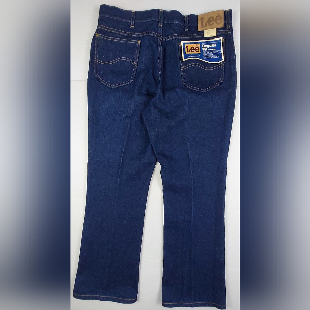 VTG 80s Lee Riders Boot Cut Jeans Mens 38x30 Blue Denim Regular Union USA NWT